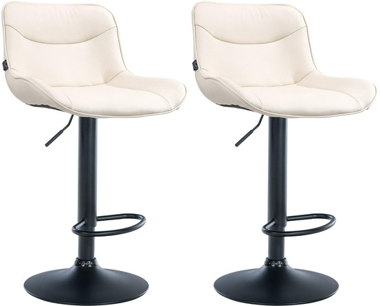 Lot de 2 tabourets de bar vonore simili cuir noir