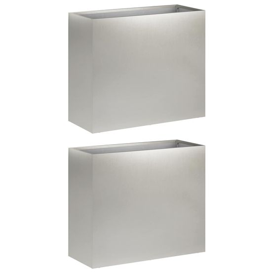 Cache-pot de jardin 2 pc argenté 50 x 20 x 40 cm