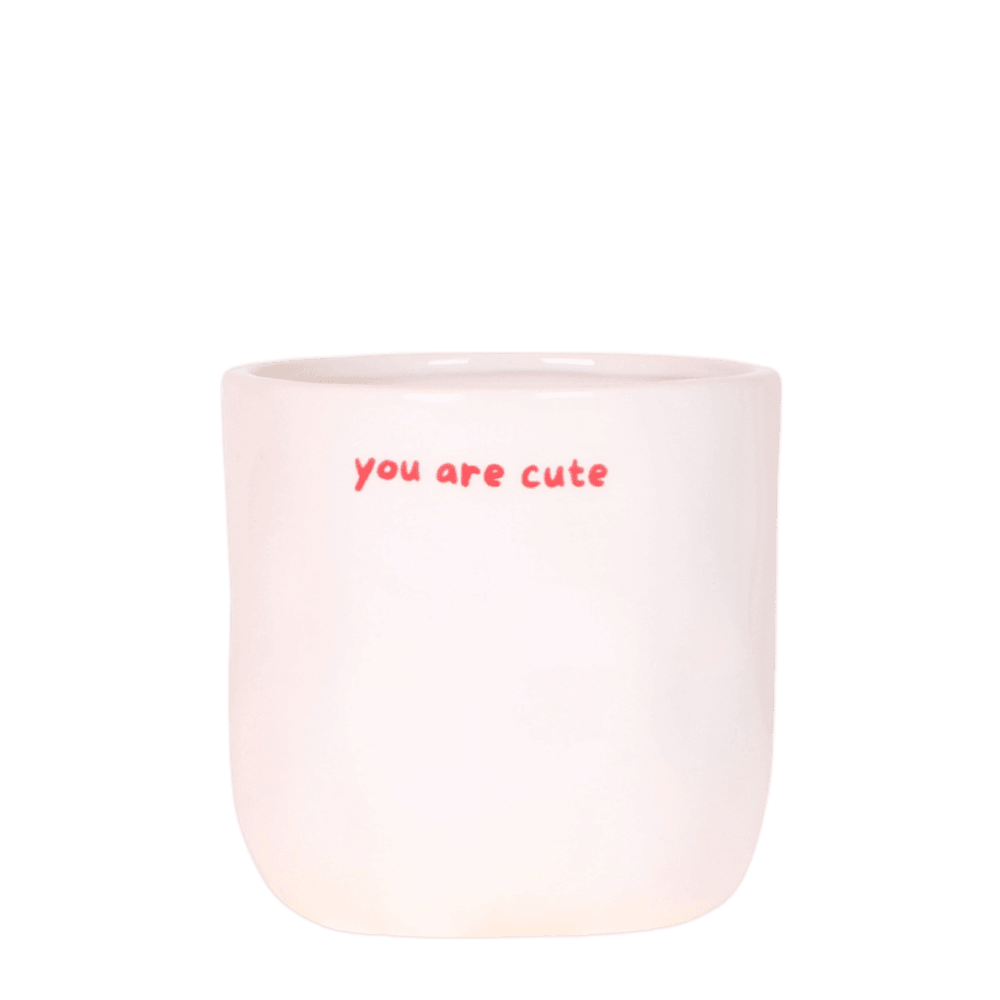Cache-pot you are cute blanc - ø9 cm x h10,5 cm