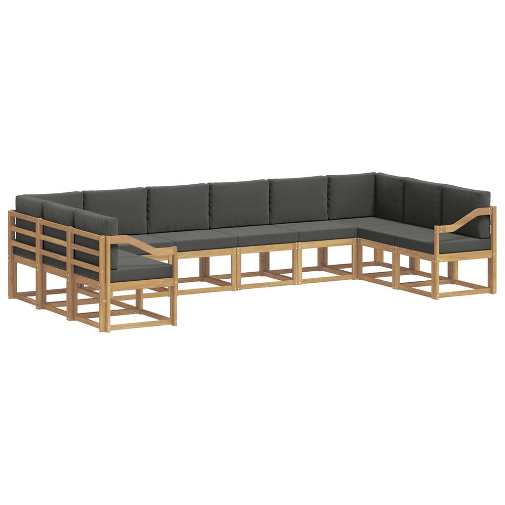 Ensemble de canapés d'extérieur 10 pc blanc et anthracite