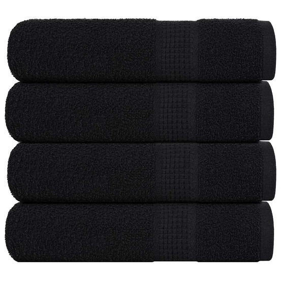 Serviettes de douche 4 pcs frogn noir 70x140 cm 100% coton
