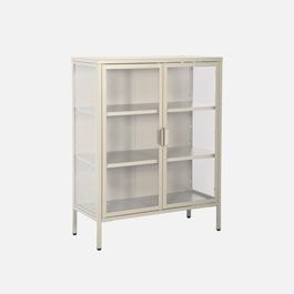 Armoire vitrine acier et verre trempé 2 portes 80cm - arkansas | Truffaut