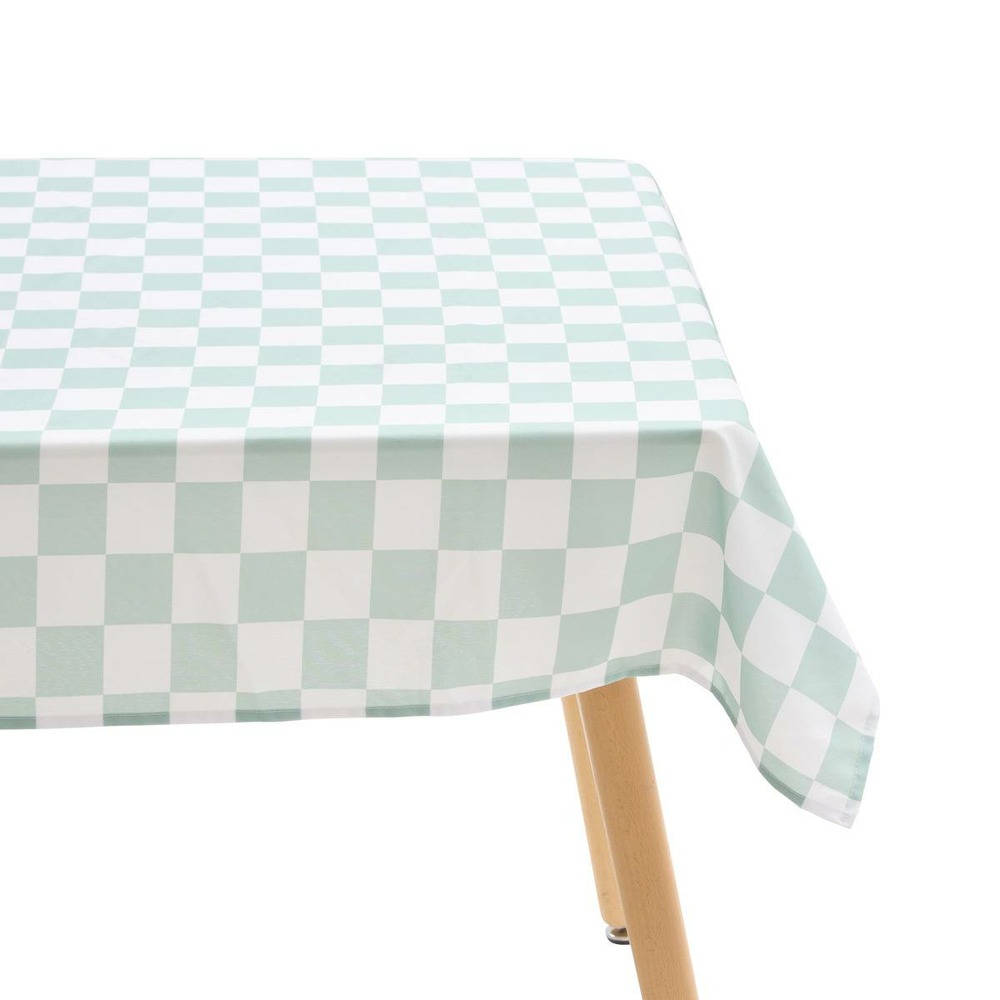Nappe della pasta 300x150cm vert céladon imprimé carreaux