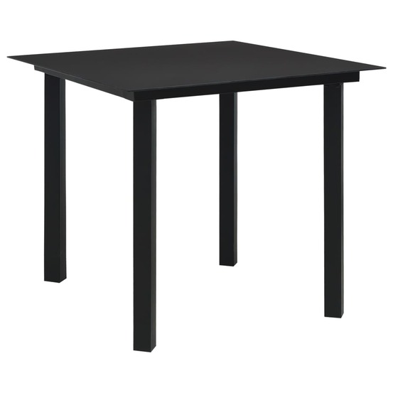 Ensemble à manger d'extérieur 5 pcs rotin pvc noir