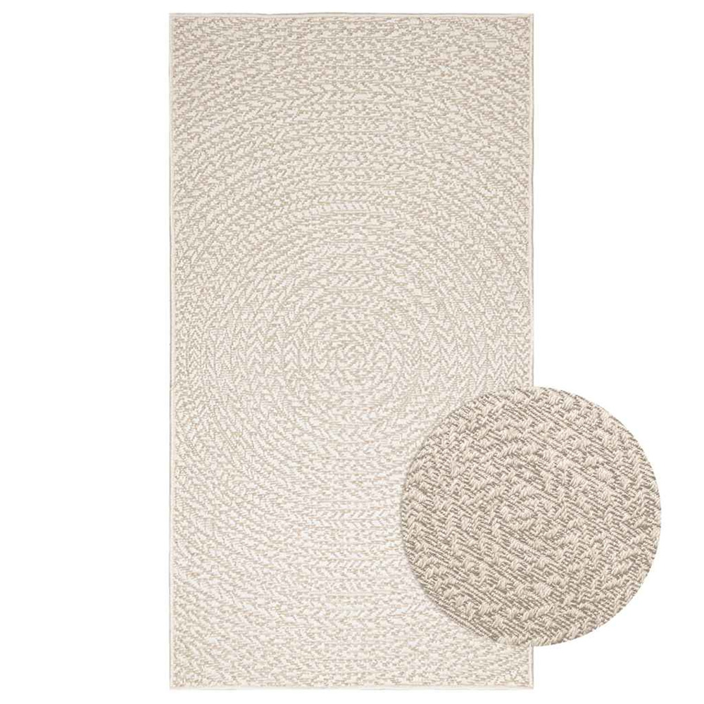 Tapis zizur crème 80x150 cm aspect de jute intérieur extérieur