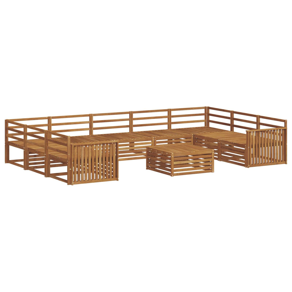 Ensembles de canapés 10 pcs naturel bois d'acacia massif