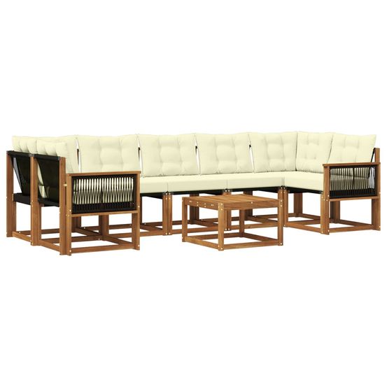 Ensemble de canapés d'extérieur 8 pc naturel et crème