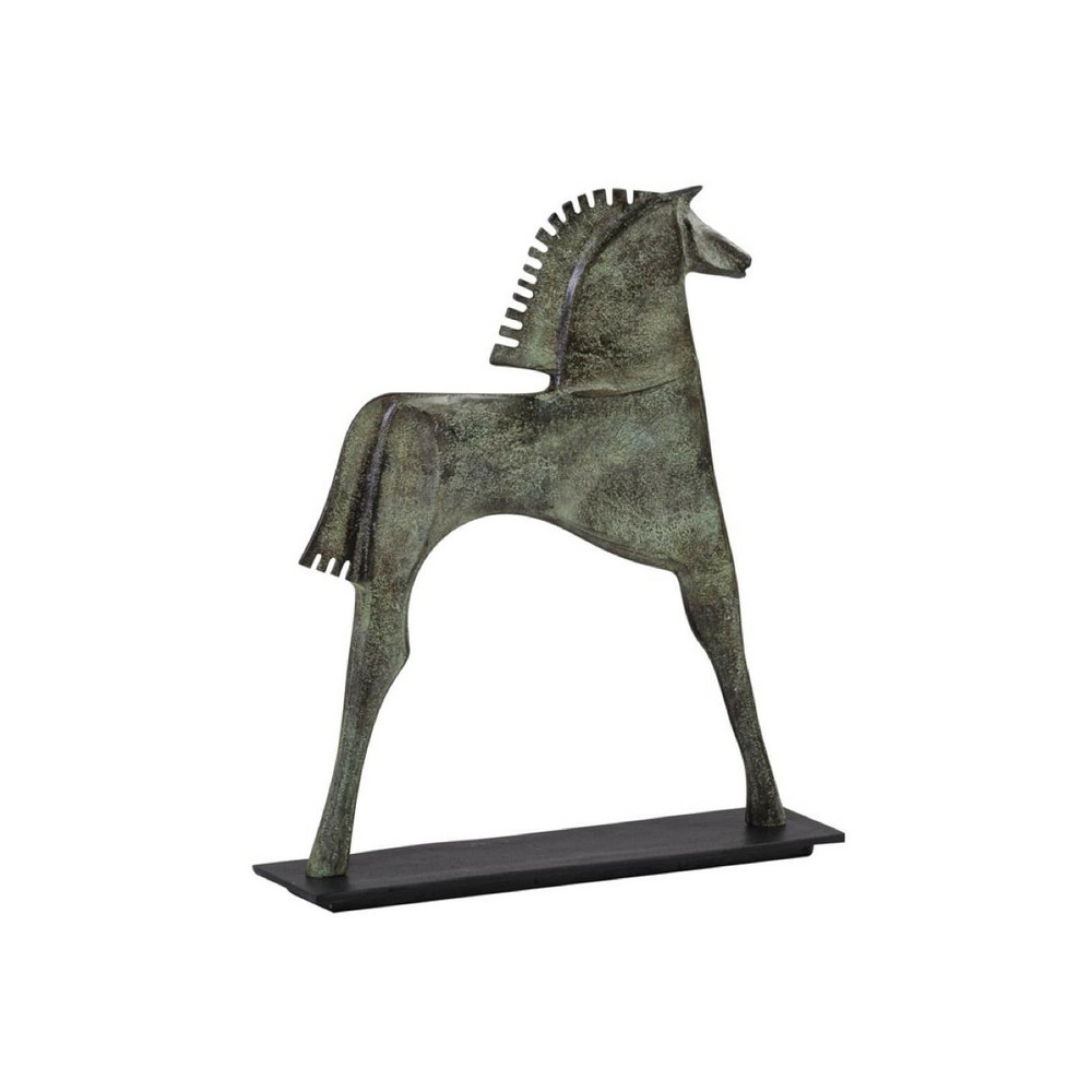 Sculpture cheval aluminium marron - décoration d'autrefois