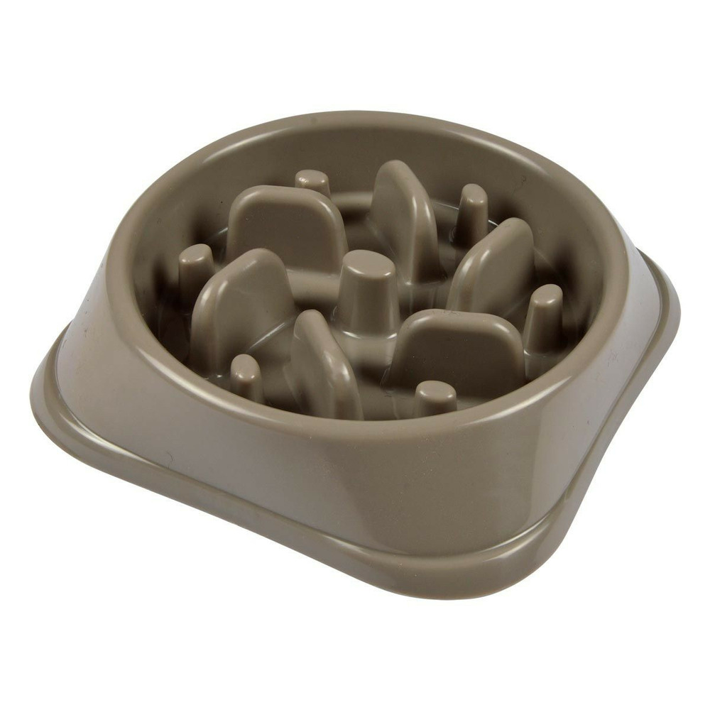 Gamelle pour chien & chat anti-glouton 19cm taupe