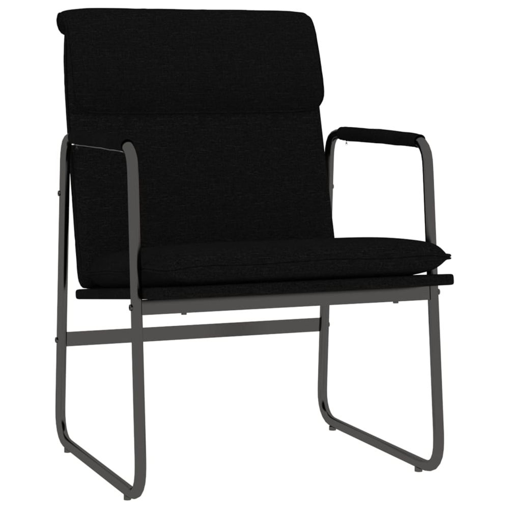 Chaise longue noir 55x64x80 cm tissu bain de soleil