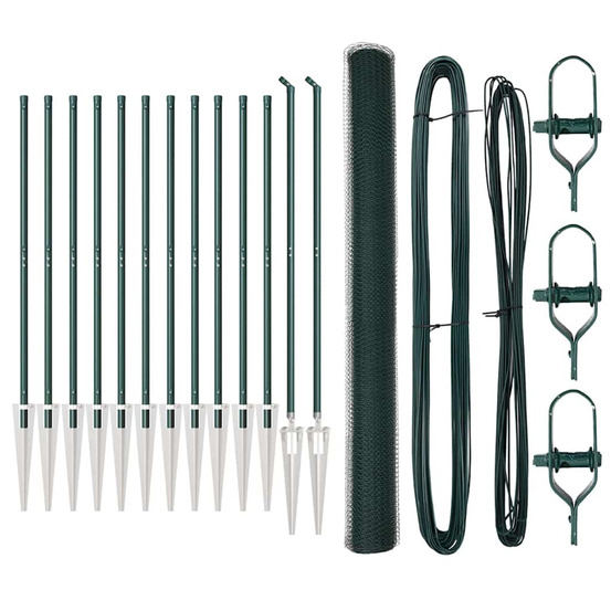 Poteau de clôture. Vert 25 x 1,5 m (maille de 25 mm) acier