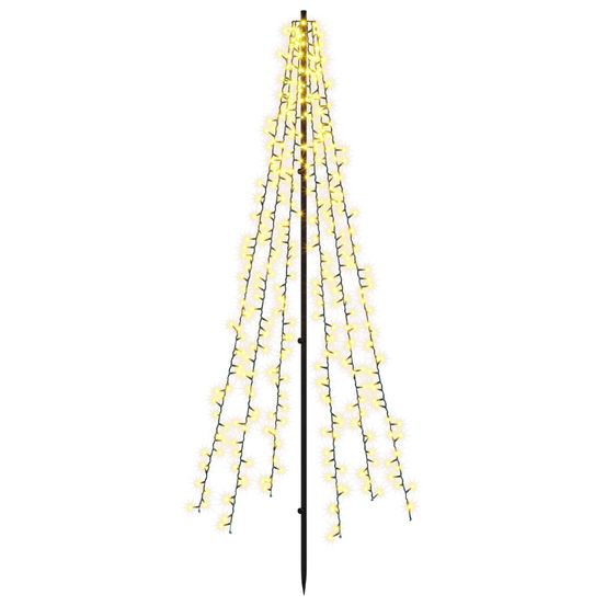 Arbre de noël led 165 cm 540 led blanc chaud acier noir