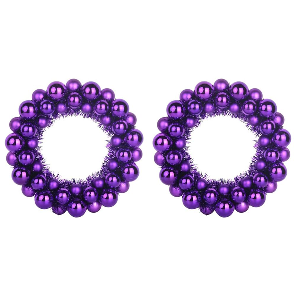 Couronnes de boules de noël 2 pc lilas 33 x 33 x 7 cm