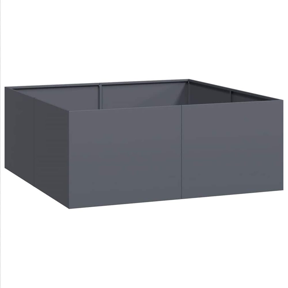 Jardinière d'extérieur anthracite 100x100x40 cm acier