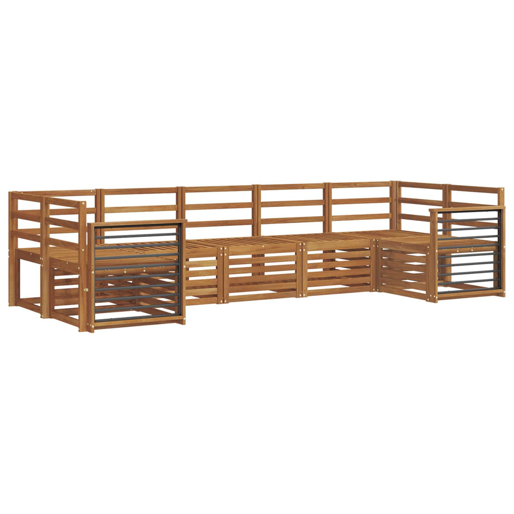 Ensembles de canapés 7 pcs naturel bois d'acacia massif