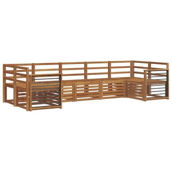 Ensembles de canapés 7 pcs naturel bois d'acacia massif