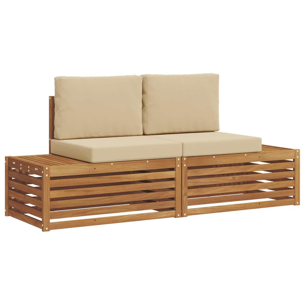 2 pc ensemble de canapés d'extérieur naturel et beige