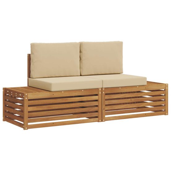 2 pc ensemble de canapés d'extérieur naturel et beige