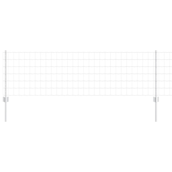 Clôture avec poteau argenté 0,6 x 25 m acier