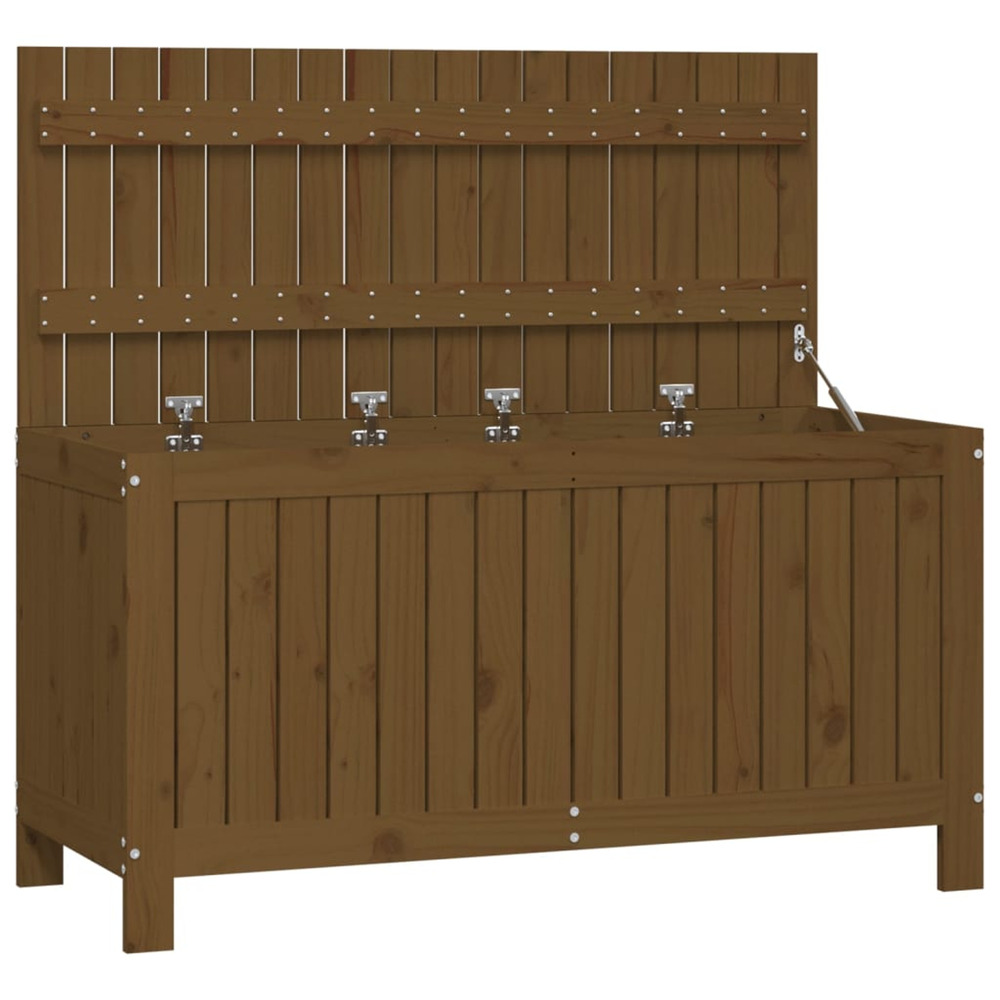 Boîte de rangement de jardin marron miel 115x49x60 cm bois pin