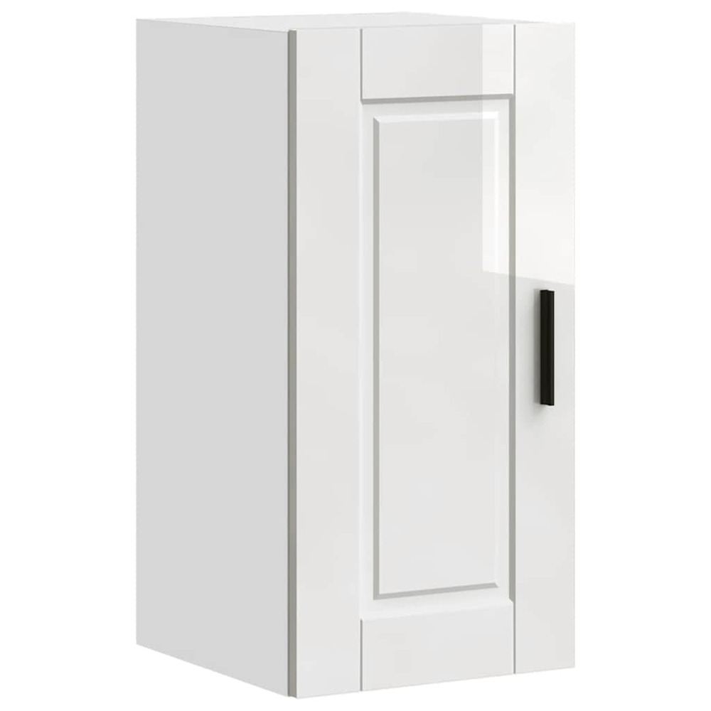 Armoire murale de cuisine porto blanc brillant bois ingénierie