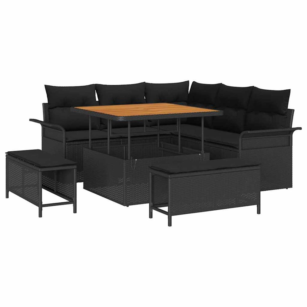 Ensemble de canapé de jardin 8 pc 7-nombre de places noir