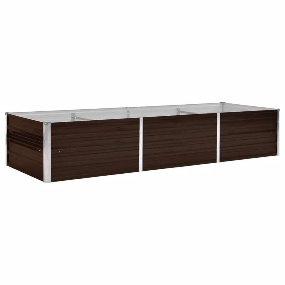 Lit surélevé de jardin marron 240x80x45 cm acier galvanisé