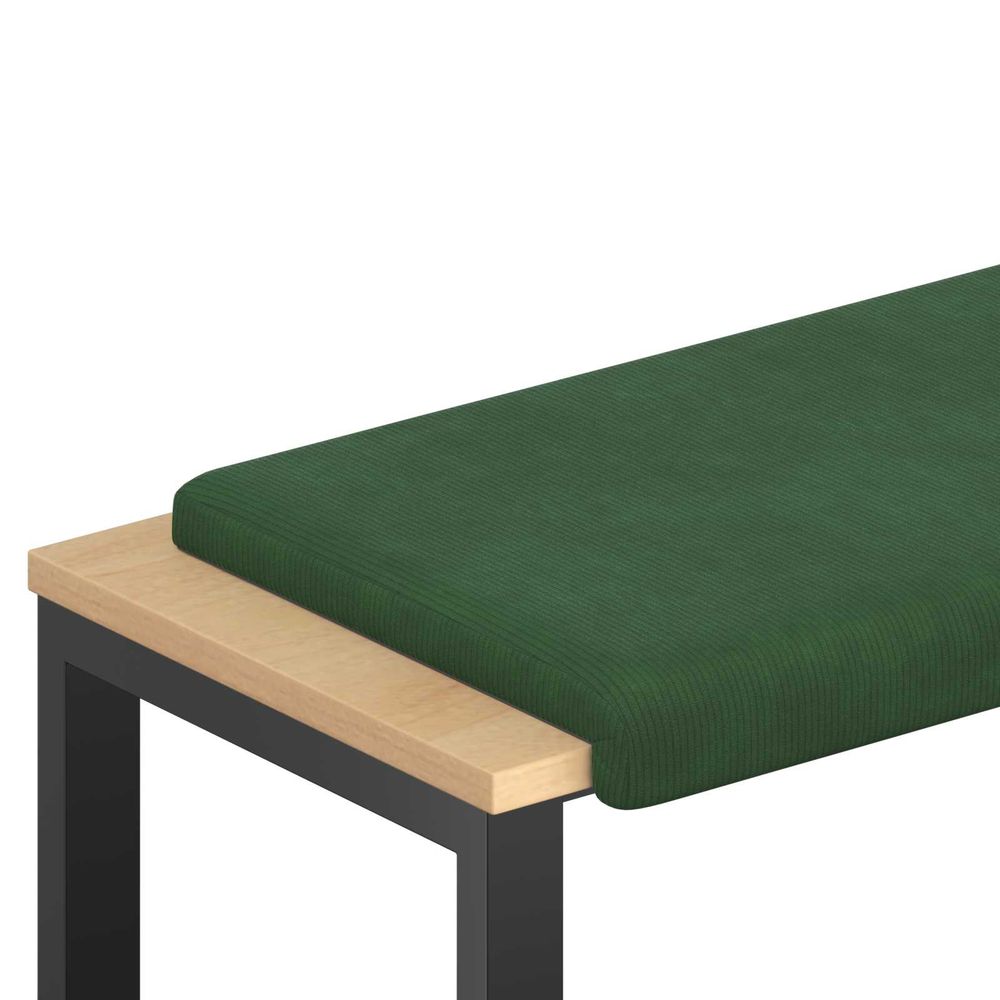 Coussin de banc velours côtelé vert foncé profondeur 35 cm