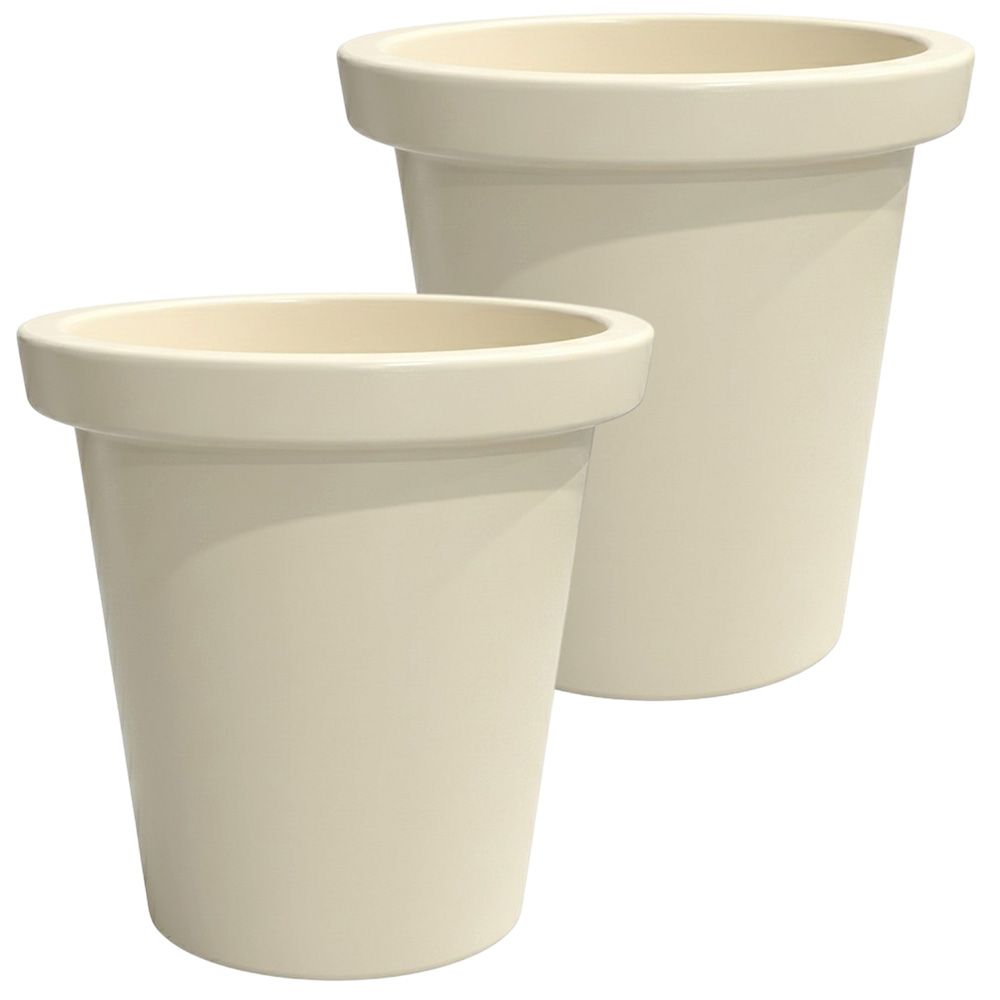 Pot de fleurs rond xxl delight 420l- lot de 2 - plast'up rotomoulage