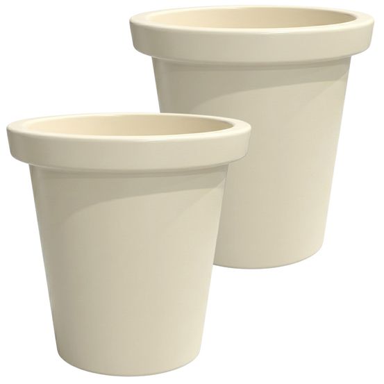 Pot de fleurs rond xxl delight 420l- lot de 2 - plast'up rotomoulage