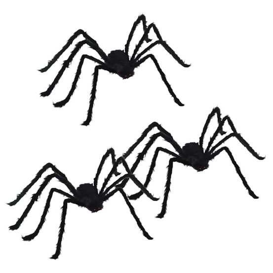 Décoration araignée halloween 3 pc noir 150 cm