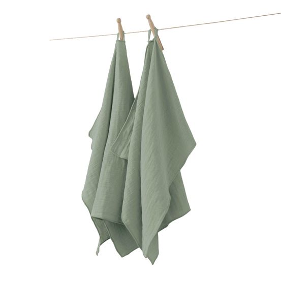 Lot de 2 essuie-mains gaze de coton collection gaia