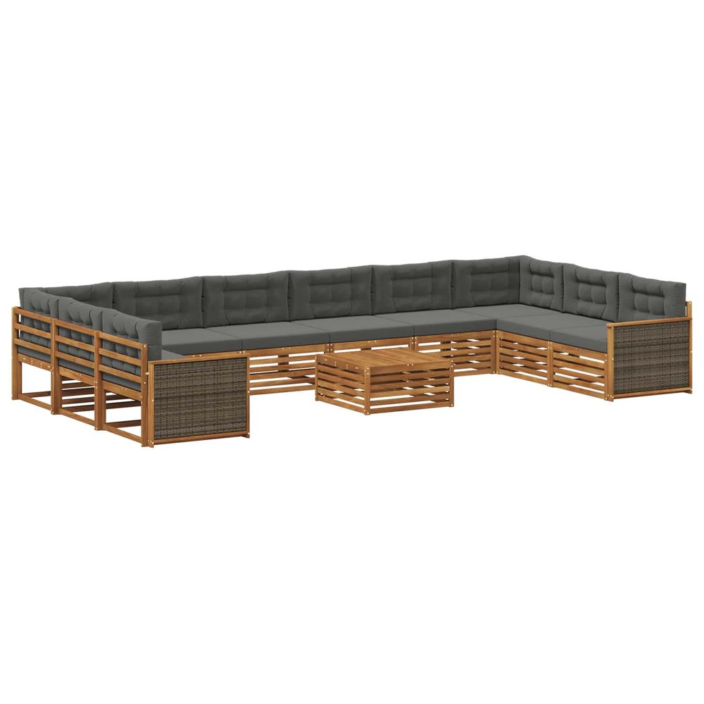 Ensembles de canapés 11 pc bois d'acacia massif