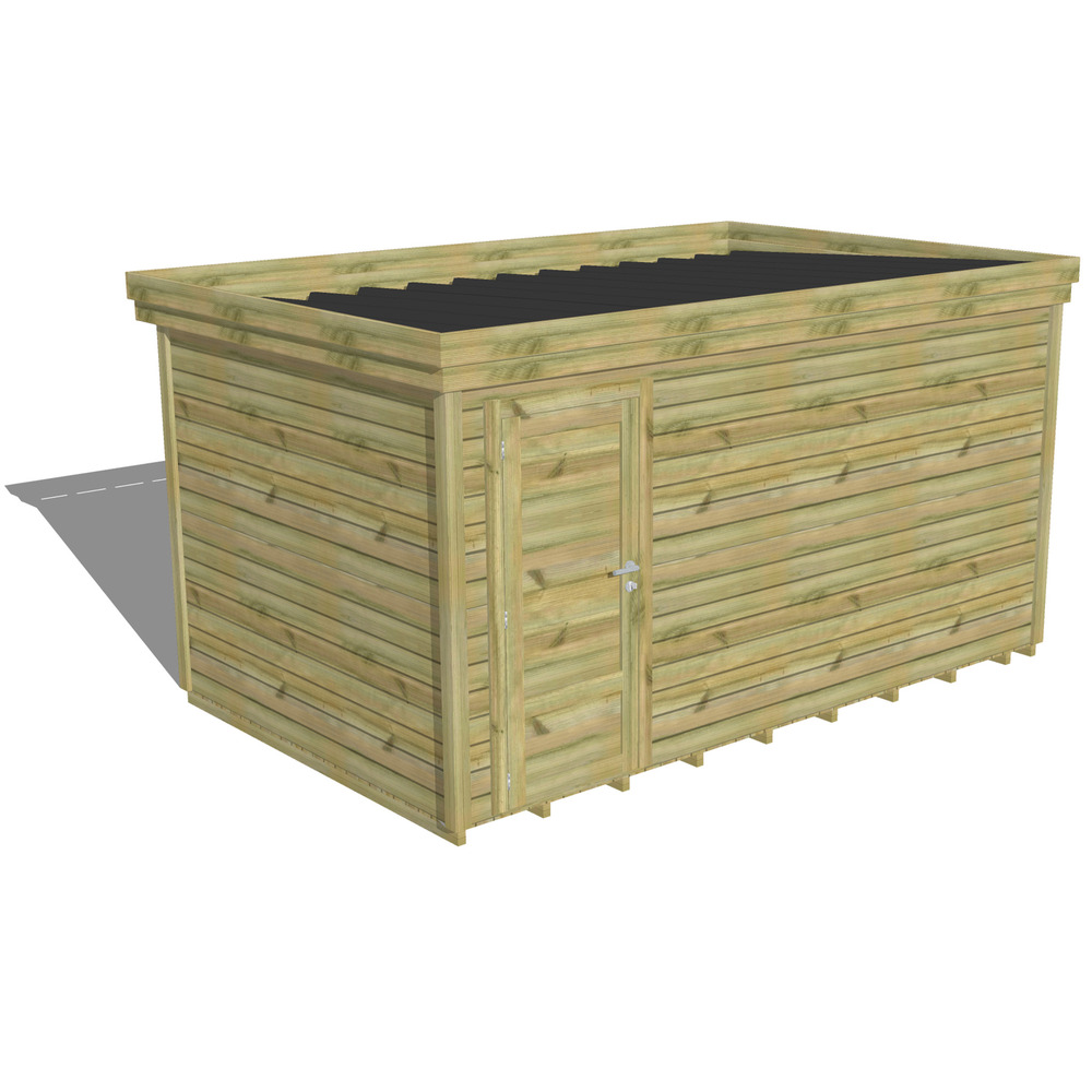 Abri de jardin bois pin traité autoclave 27mm - 4,34x2,64m / 11m2 - bac acier - plancher bois