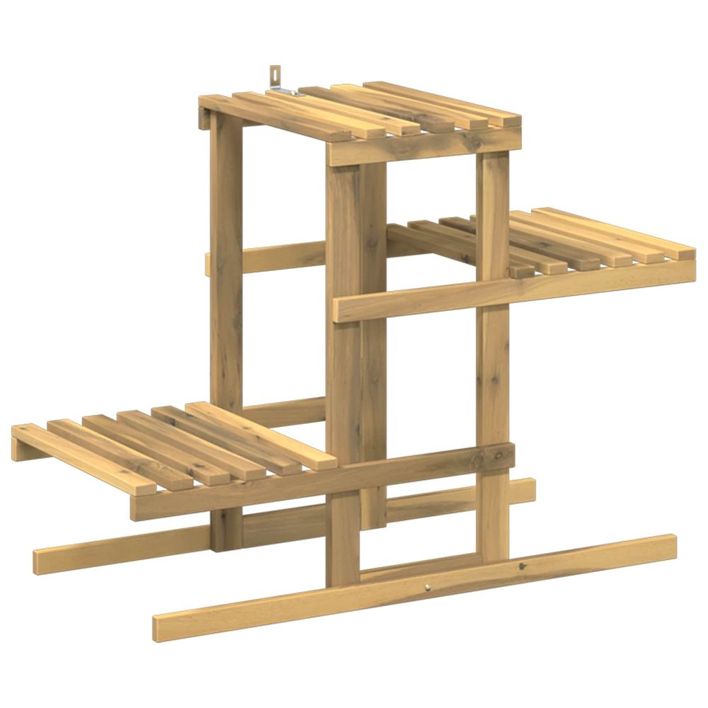 Support de plante blanc 82 x 36 x 60 cm bois d'acacia massif