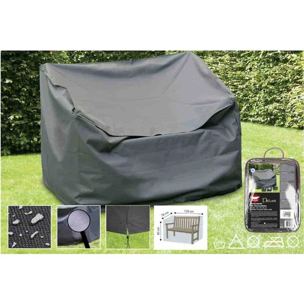 Housse de protection banc de jardin, imperméable & résistante aux intempéries, 120x78x80cm