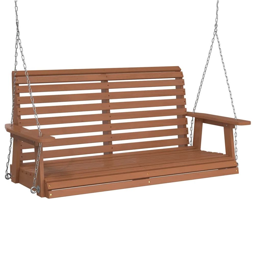 Banc de balançoire de jardin chaînes en métal bois massif sapin
