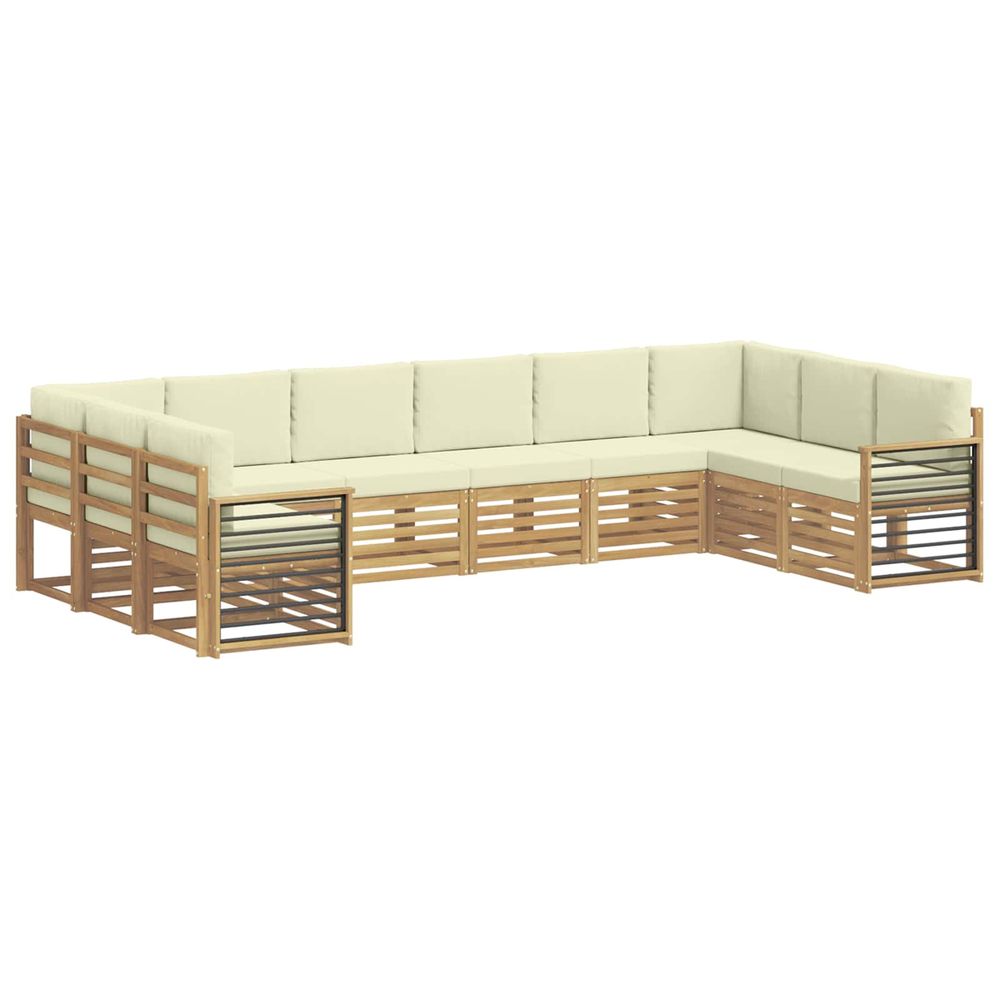 Ensemble de canapés d'extérieur 10 pc blanc et crème polyester