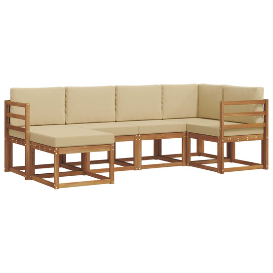 Ensemble de canapés d'extérieur 6 pcs naturel et beige