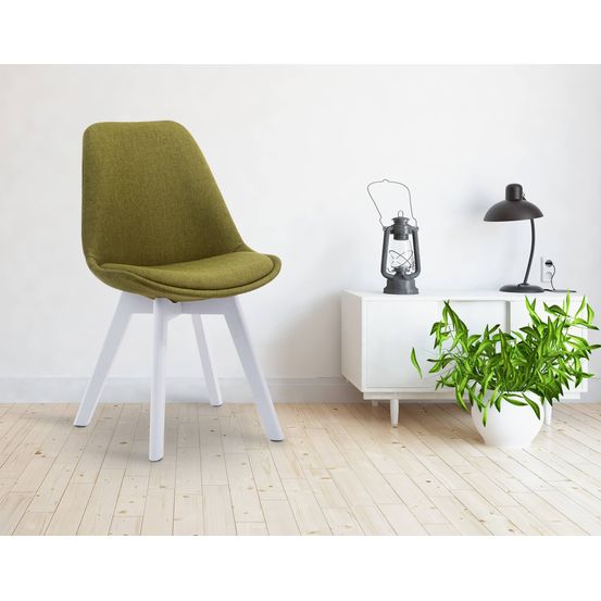 Chaise visiteur borneo v2 tissu blanc