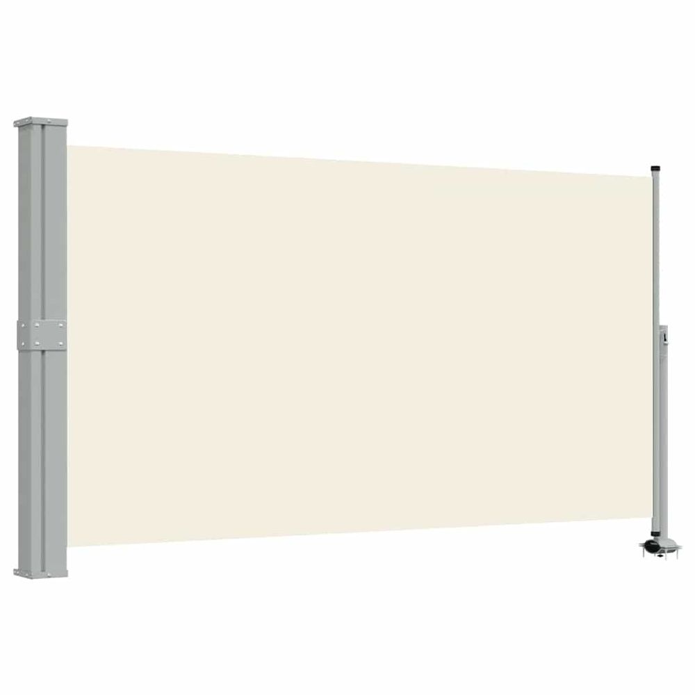 Auvent latéral rétractable de patio 140 x 300 cm blanc cassé