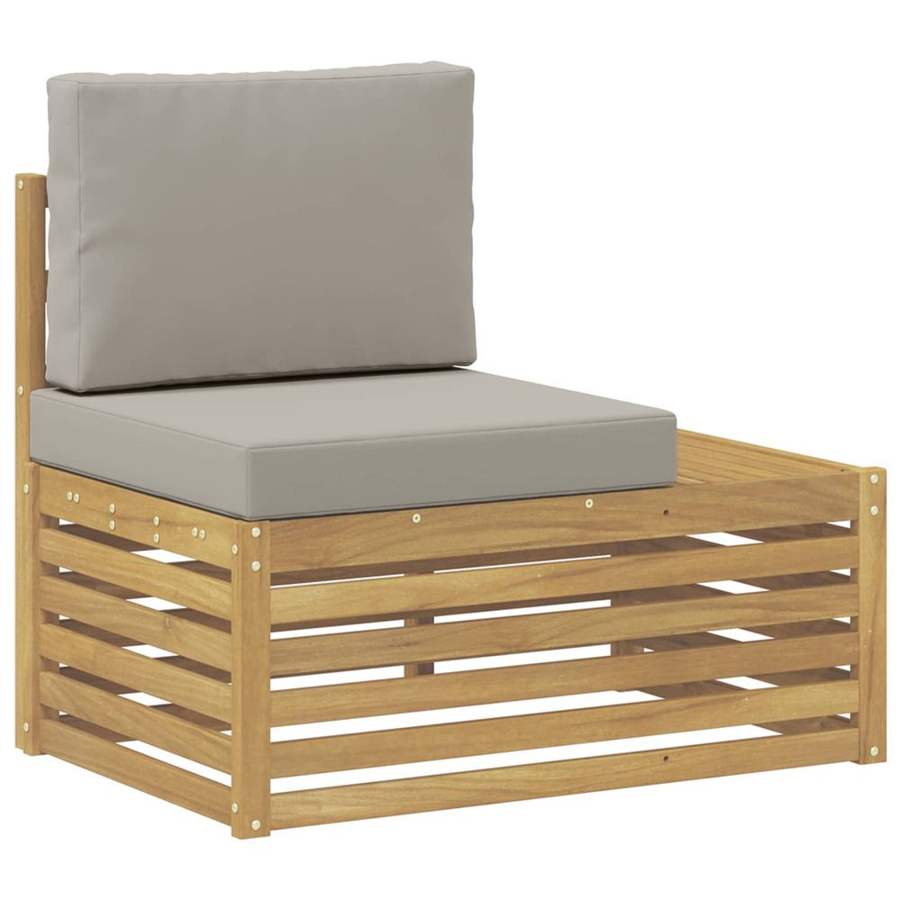 Canapé d'extérieur en bout bois d'acacia massif blanc