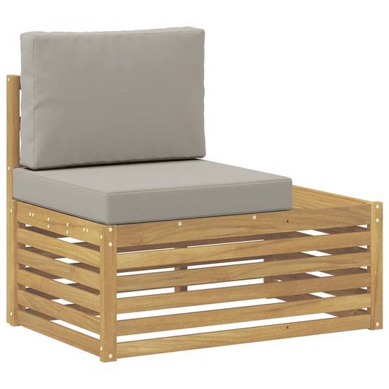 Canapé d'extérieur en bout bois d'acacia massif blanc