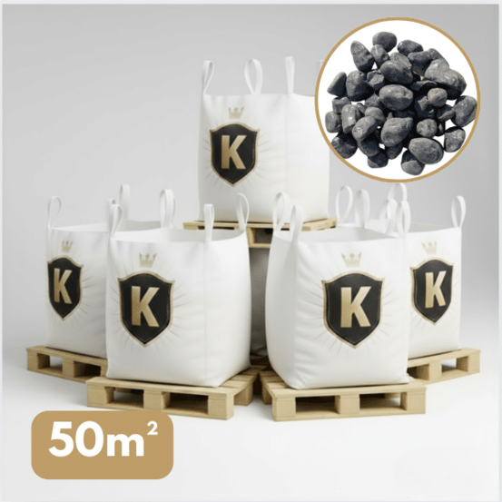 Galet marbre gris anthracite 40/60 mm – pack 5 big bag +/- 1,5t – 50 m²