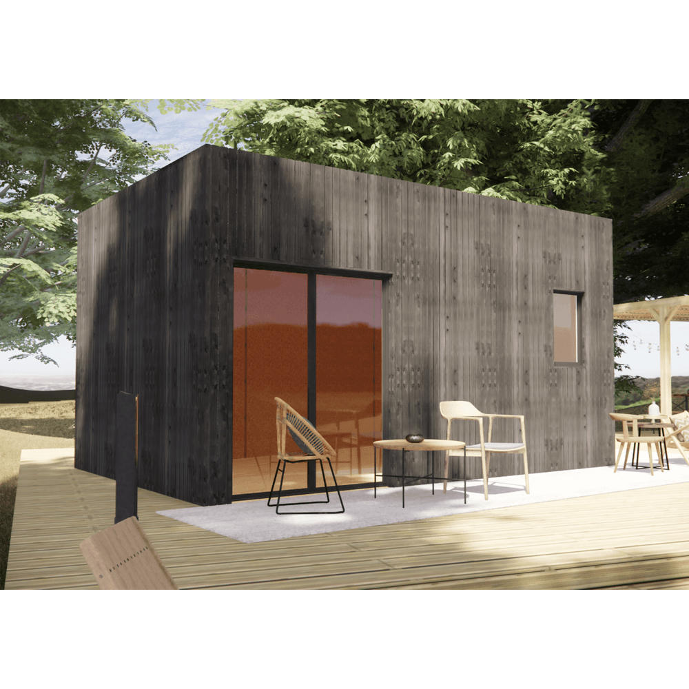 Studio de jardin bien isolé en bois 5,5 x 3,5 x 3,2 m / isolation re2020 avec plancher isolé