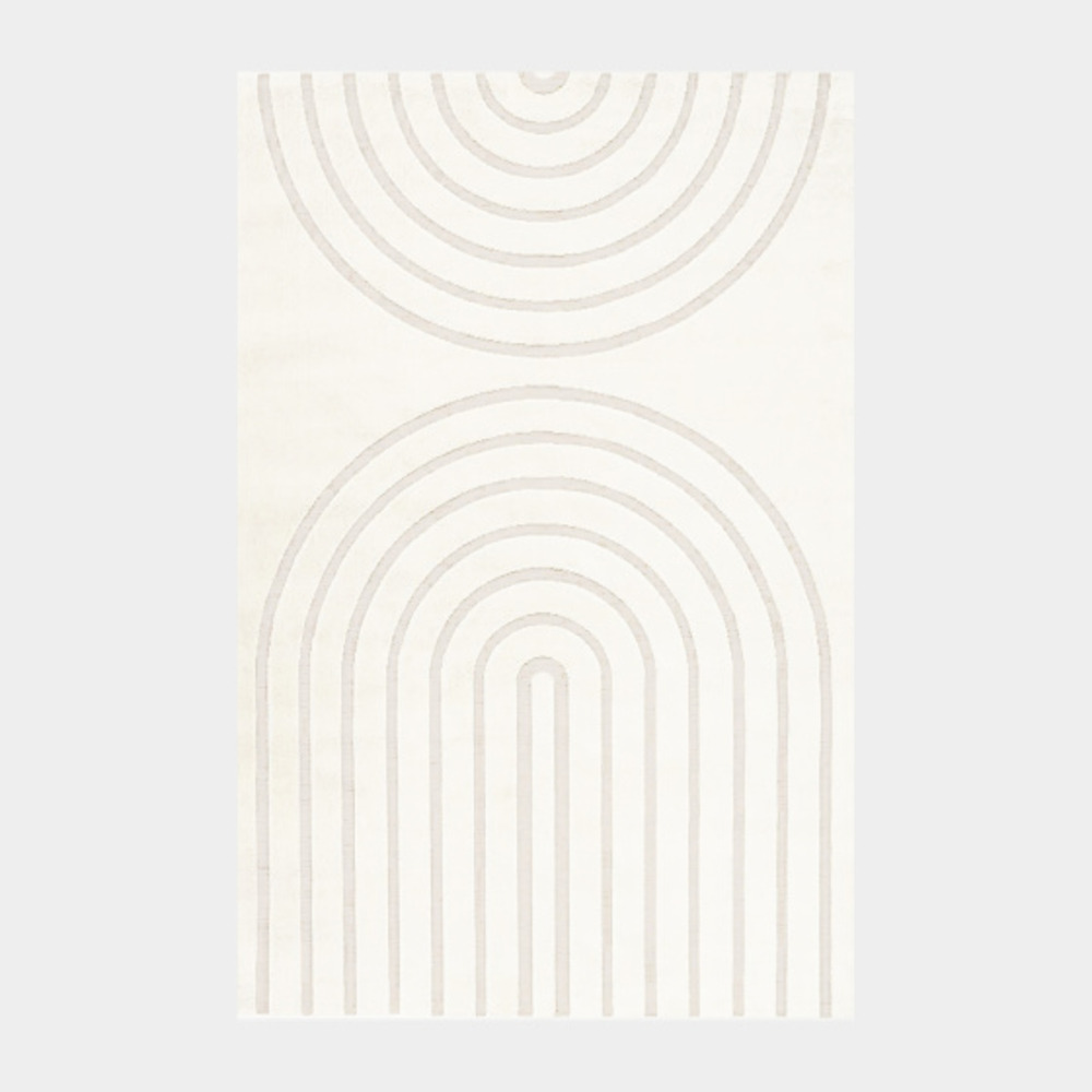 Tapis de salon - néo circle - courbe crème - 120 x 170 cm