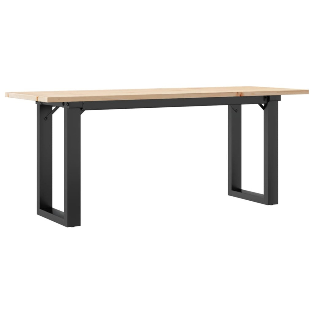 Table basse cadre en o 110x40x45 cm bois de pin massif et acier