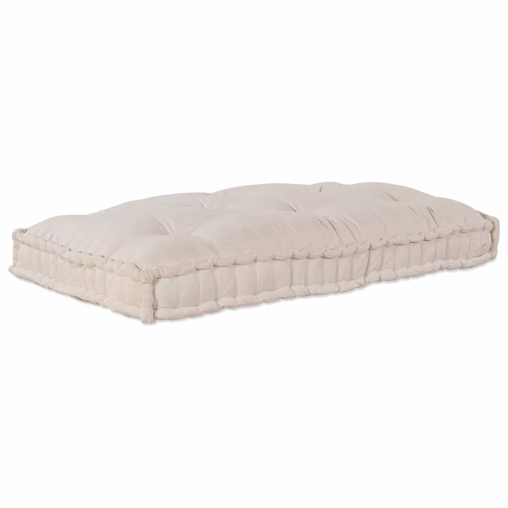 Coussin de canapé sur palette crème 120 x 80 x 12 cm tissu