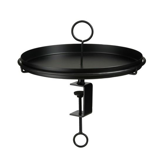 Mica decorations aston plateau avec support - ø30,5 cm - noir