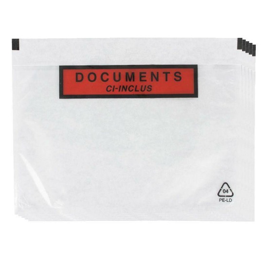 5 pochettes d'expédition autocollantes a5 transparentes